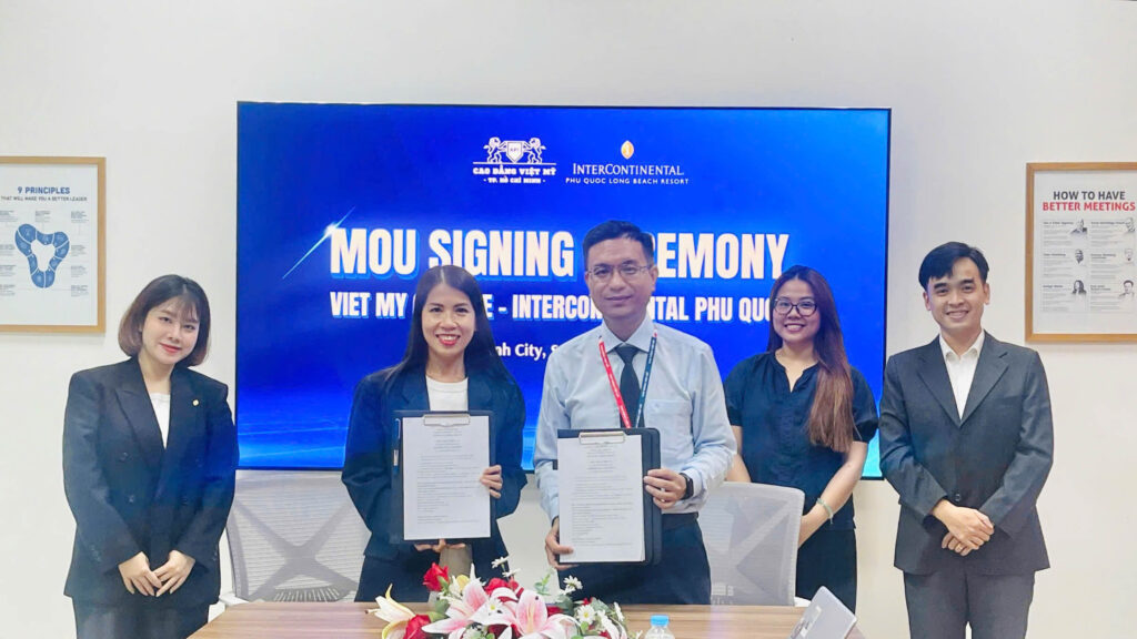 Trường Cao đẳng Việt Mỹ ký kết biên bản ghi nhớ hợp tác cùng InterContinental Phú Quốc