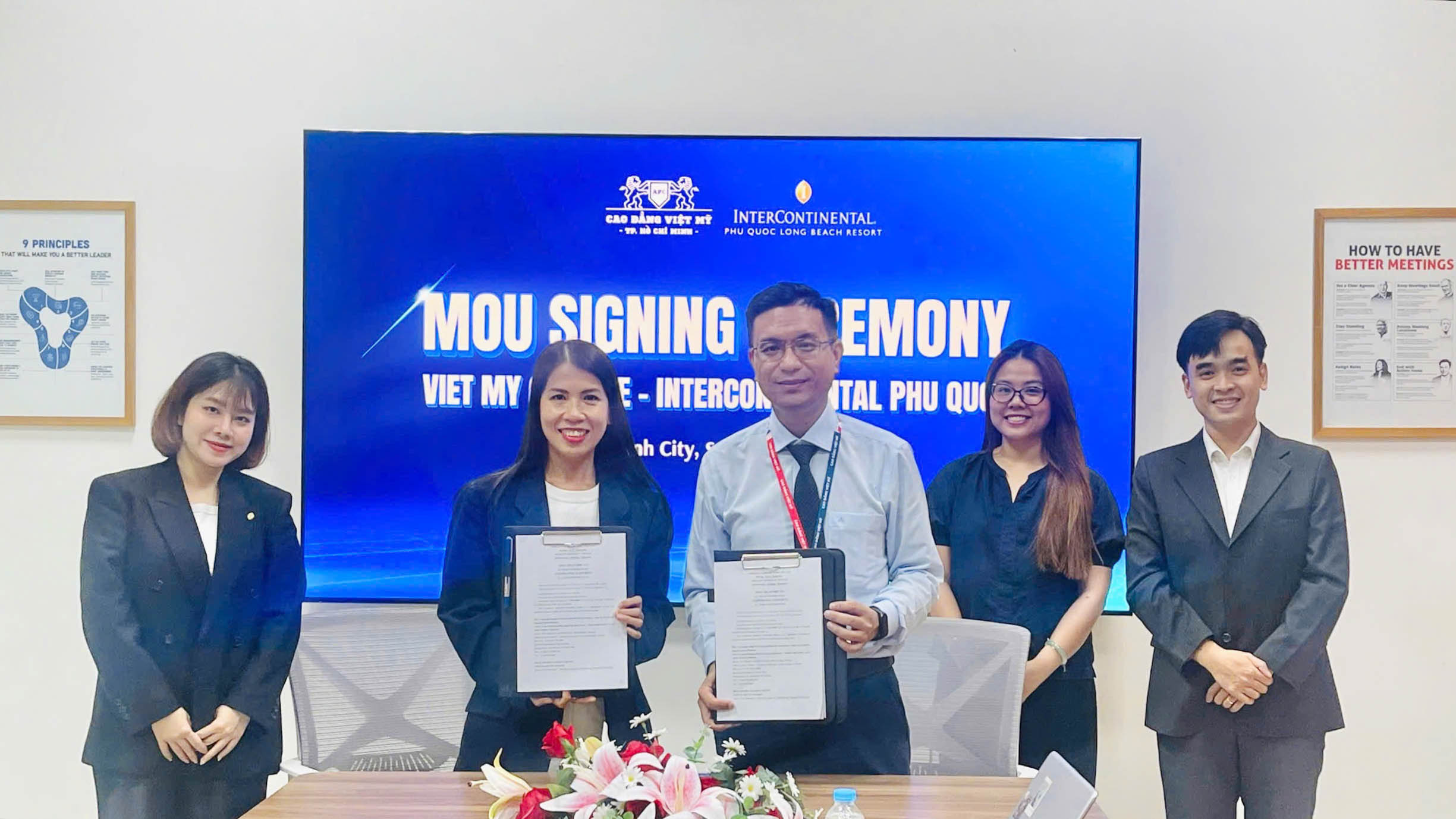 Trường Cao đẳng Việt Mỹ ký kết biên bản ghi nhớ hợp tác cùng InterContinental Phú Quốc
