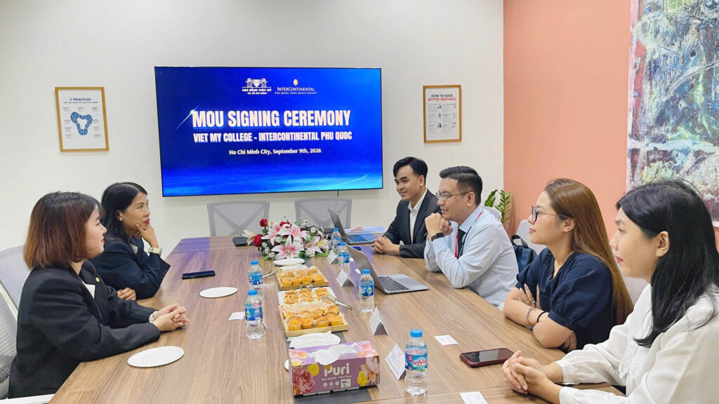 Trường Cao đẳng Việt Mỹ trao đổi hợp tác cùng InterContinental Phú Quốc trên tinh thần đồng hành đào tạo cùng doanh nghiệp